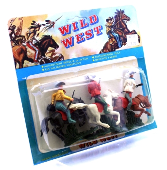 Wild West Figurenmodelle authentische Modelle in Aktion Figuren (Indianer vs. Cowboys): 3 Figuren in Blisterverpackung (Set 1)